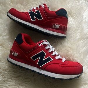 New Balance 574 Limited Edition  Women's Red and Navy Sneakers | Size 6.5